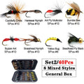 AquaFly Fishing Flies Collection 32-112Pcs Flies Dry Wet Nymph Streamers