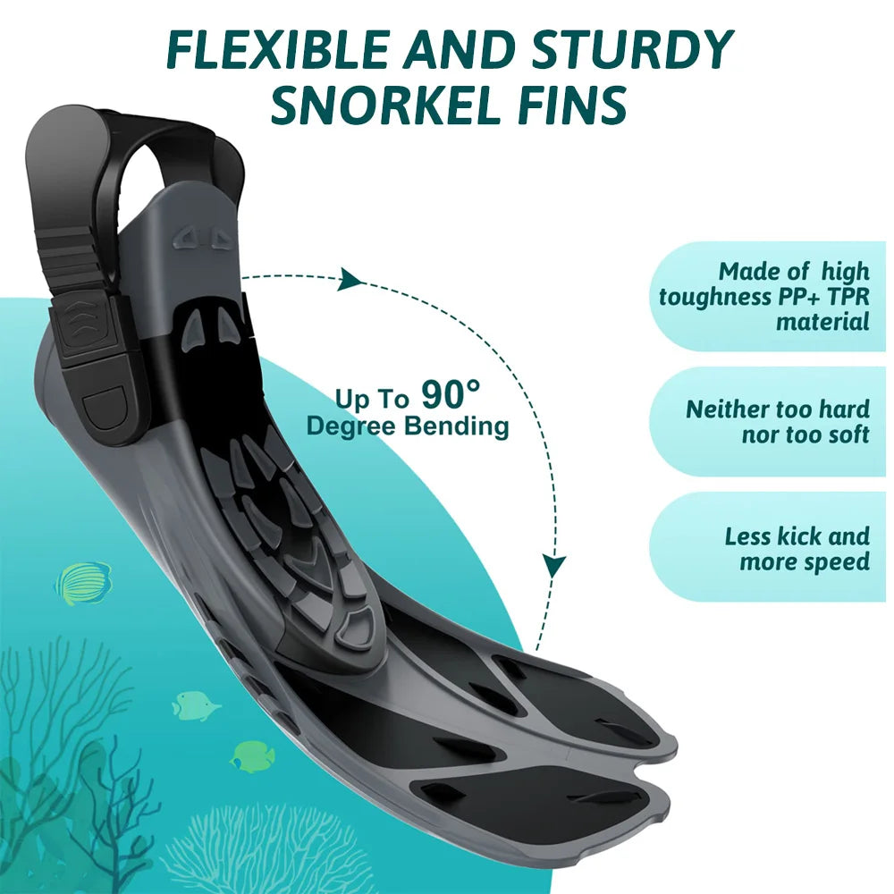 AquaFlow Adjustable Snorkel Fins