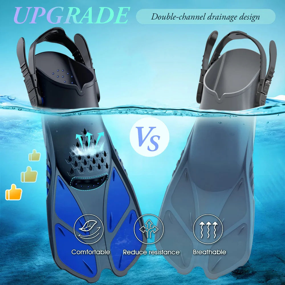 AquaFlow Adjustable Snorkel Fins