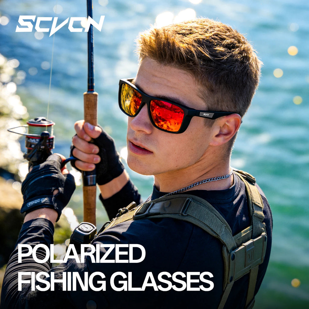 SCVCN Polarized Fishing Sunglasses Men Women Outdoor Water Sport Glasses Cycling Bike Sea Riverbank Fishing Beach UV400 Goggles