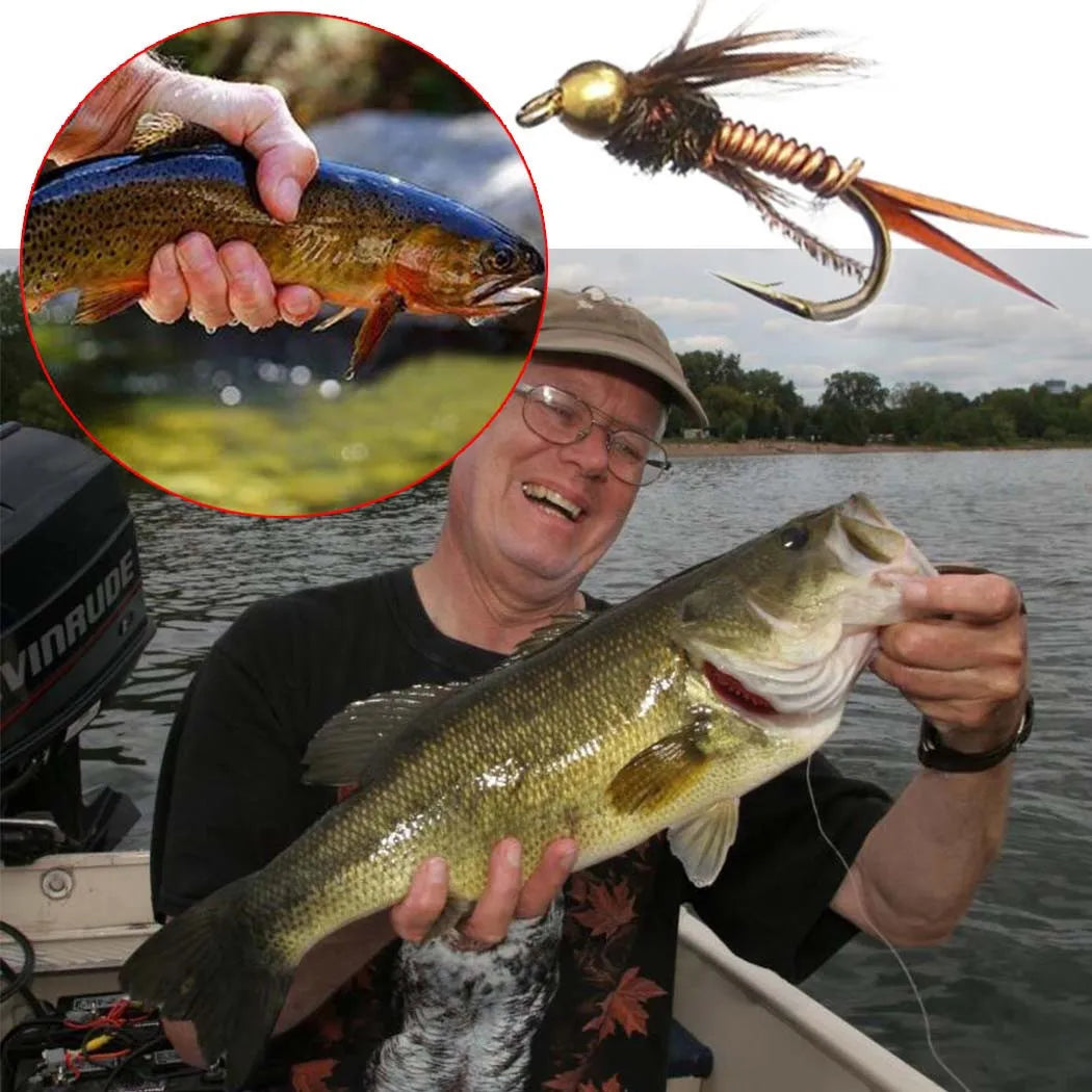 AquaFly Fishing Flies Collection 32-112Pcs Flies Dry Wet Nymph Streamers