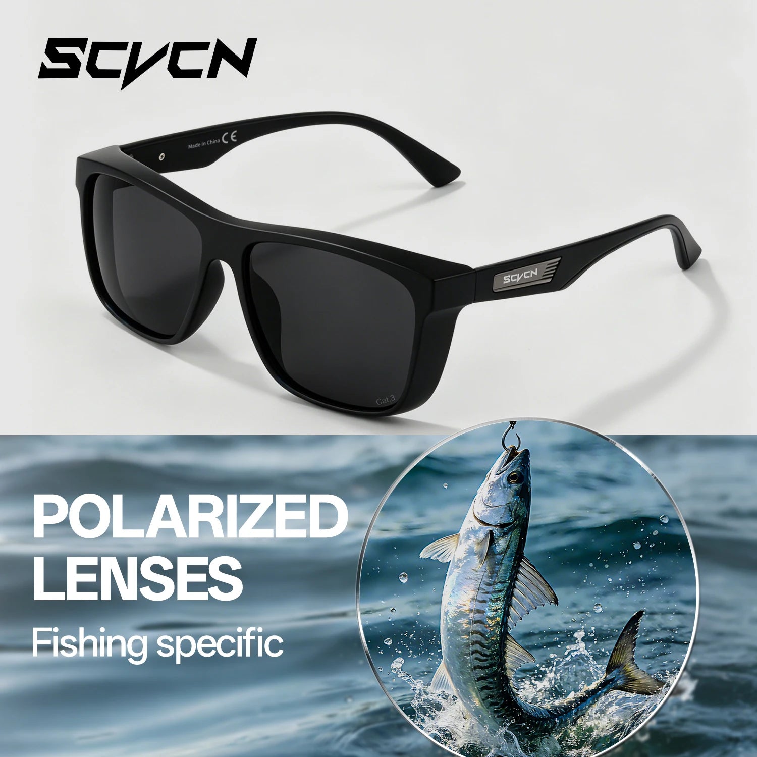 SCVCN Polarized Fishing Sunglasses Men Women Outdoor Water Sport Glasses Cycling Bike Sea Riverbank Fishing Beach UV400 Goggles